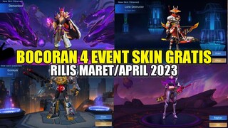 BOCORAN 4 EVENT SKIN GRATIS MOBILE LEGENDS RILIS MARET - APRIL 2023!! DIJAMIN PANEN SKIN COLLECTOR