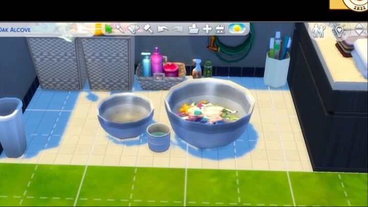 I built a filipino laundry area in SIMS 4 BASE GAME and it turned out?...