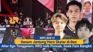 BAN HERO SKYLAR, RRQ DUDUKI PUNCAK KLASEMEN MPL SEASON 12 - RRQ VS ALTER EGO, GEEK FAM BANGKIT BTR