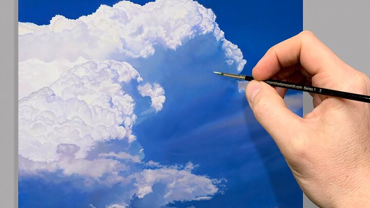 Lukisan minyak realistis | Saya menggambar awan di rumah, hanya untuk menemani Anda melihat langit d