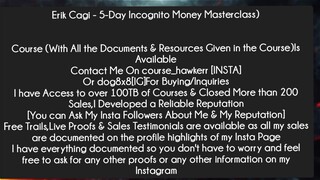 Erik Cagi - 5-Day Incognito Money Masterclass Course Download