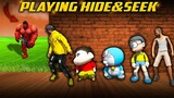 Shinchan Playing Hide And Seek With Nobita Doraemon & DJ Adam 😱Full Fun🤣#tristar18