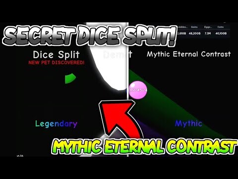 🎲TOP 5 *HATCHED* DICE SPLIT & MYTHIC ETERNAL CONTRAST!✨ROBLOX BUBBLEGUM SIMULATOR!🎲