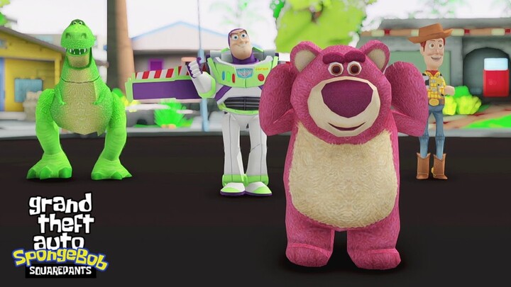 BUZZ DAN WOODY MENANGKAP LOTSO! SQUIDWARD SEDIH - GTA Lucu Spongebob