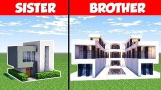 My Sister Challenge me in Minecraft MODERN HOUSE Build Battle Hindi ft.@Ekta More| Ayush More