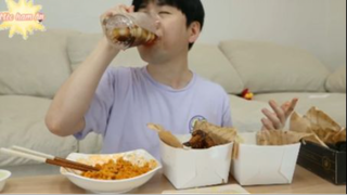 Mì, gà ướp gia vị, donut tí hon phần cuối #mukbang