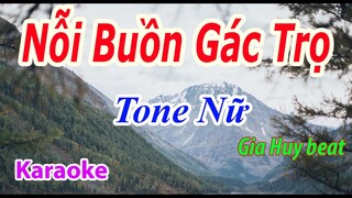 Nỗi Buồn Gác Trọ - Karaoke - Tone Nữ - Nhạc Sống - gia huy beat