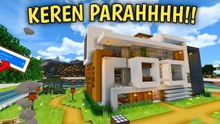 GOKIL KEREN PARAH CUY!! RUMAH MODERN FULL REDSTONE! - Map Showcase Minecraft #53