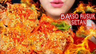 ASMR BAKSO TULANG RUSUK SETAN PEDAS BAR BAR | ASMR MUKBANG INDONESIA