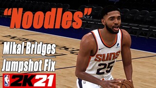 Mikal Bridges Jumpshot Fix NBA2K21 with Side-by-Side Comparison