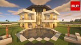 Modern house with a swimming pool in Minecraft 1.18.1