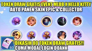 80 TOKEN DRAW GRATIS EVENT MLBB X HELLO KITTY!! DIJAMIN PANEN SKIN COLLECTOR DI EVENT INI