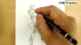ASMR drawing Naruto ... VERY EASY ,, how to draw NARUTO manga from japa