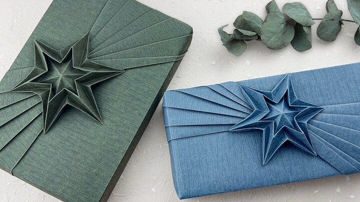 Gift Wrapping | Christmas Gift Box Wrapping + Origami Christmas Star Decoration