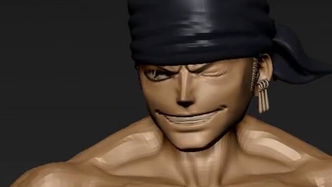 คำอธิบายการแกะสลักกล้ามเนื้อ Zoro Zbrush