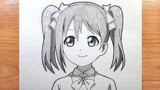 How to Draw YAZAWA NICO [Love Live] - Cara Menggambar Anime