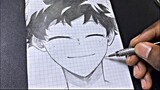 How to draw deku using notebook paper - step-by-step
