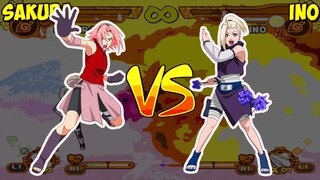 SAKURA HARUNO vs INO YAMANAKA ! Naruto Shippuden Ultimate Ninja 5 PS2
