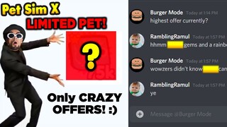 I Put My Limited Pet on Sale! Got Crazy Offer I Couldn't Resist in Pet Simulator X