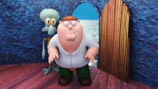 Squidward asks Family Guy to leave the house