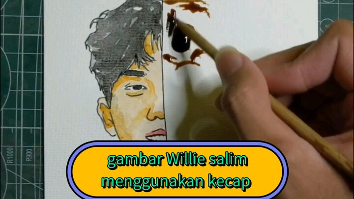 Menggambar wajah Willie salim menggunakan watercolour Dan kecap