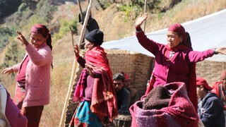 Women Dancing in Nepalese Traditional Cultural Panchebaja |