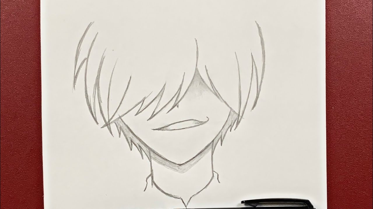 evil smirk drawing
