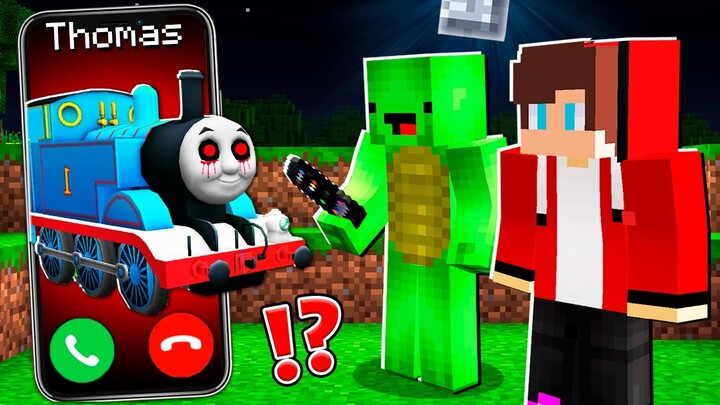 Why Creepy THOMAS TRAIN CALLING at 3:00am to JJ and MIKEY ? - in Minecraft Maizen