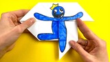 Drawing Rainbow Friends Blue from Game ROBLOX | Making Paper Craft Transformation DIY