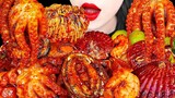ASMR SPICY SEAFOOD BOIL MUKBANG 매운 해물찜 레시피 OCTOPUS, ENOKI MUSHROOM, NODDLES COOKING & EATING SOUNDS