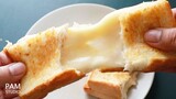 ขนมปังชีสยืด..ด อร่อยฟิน ด้วยวัตถุดิบเพียง 3 อย่าง Grilled Mozzarella Cheese Sandwich | Pam Studio