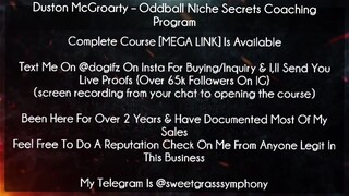 Duston McGroarty Course Oddball Niche Secrets Coaching Program download