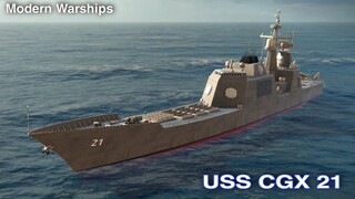 Modern Warships: USS CGX 21 with anti submarine missile.