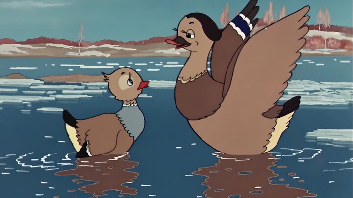 This little wild duck used itself as bait in order to seek revenge. This is an old Soviet animation 