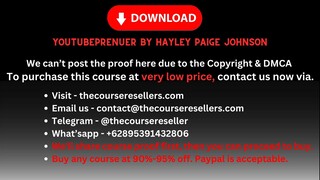 [Thecourseresellers.com] - Youtubeprenuer By Hayley Paige Johnson