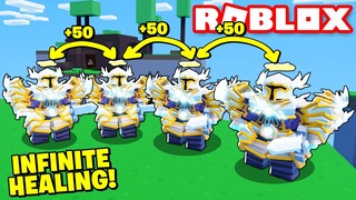 4 TRINITY ANGELS CAN DO INFINITE HEALING! Roblox Bedwars Update