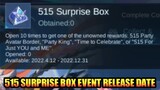 New Event 515 Surprise Box Event Release Date Revealed | MLBB