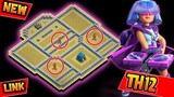 NEW TH12 WAR BASE WITH LINK REPLAY PROOF | ANTI ZAP WITCHES & E-DRAGS & HYBRID | CLASH OF CLANS
