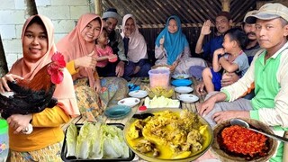 Ah.. Mantap.. Opor Ayam Kampung Porsi Kuli, Nasi Akeul, Lalapan, Sambel Pedas