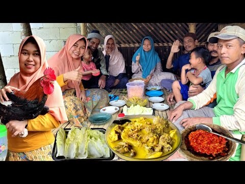 Ah.. Mantap.. Opor Ayam Kampung Porsi Kuli, Nasi Akeul, Lalapan, Sambel Pedas