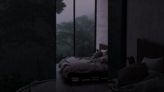 Rainy Sleep ☂️⛈️ #bedroom #aesthetic #cozyambience #rainonwindow #relaxing  #shorts