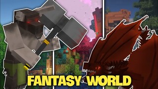 🔥ADDON/MOD FANTASY WORLD CỰC HAY CHO MINECRAFT PE 1.19 CÓ CÔNG TRÌNH,RỒNG,SÚNG...