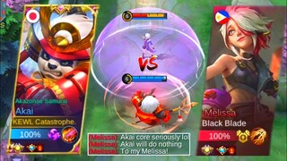 Core Akai Vs Top 1 Supreme Melissa Trashtalker! | Enemy Shocked On My Damage!😱 | MLBB