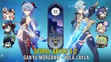 C0 Ganyu Morgana and C0 Eula Layla - Genshin Impact Abyss 3.2 - Floor 12 9 Stars