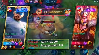 TOP GLOBAL FREYAPHOBIA VS  LIONEL MESSI - TOP GOBAL BRUNO  Mobile Legends Bang Bang