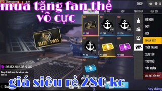 [garena free fire] #132 tặng fan thẻ vô cực giá siêu rẻ, full tvc với 280 kim cương