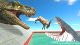 Animals vs Primates on Dinosaur Slide - Animal Revolt Battle Simulator