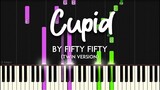 Cupid by Fifty-fifty synthesia piano tutorial (TWIN VERSION) + sheet music & lyrics