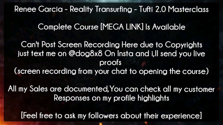 Renee Garcia - Reality Transurfing - Tufti 2.0 Masterclass Course Download