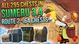 Genshin Impact 3.4 Complete Chest Guide! 295 Chests! Desert of Hadramaveth! | ROUTE 2 - 64 CHESTS!